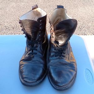 Kenneth Cole New York Made Italy Brown Leather High Top Boots Mens Dress Size 11